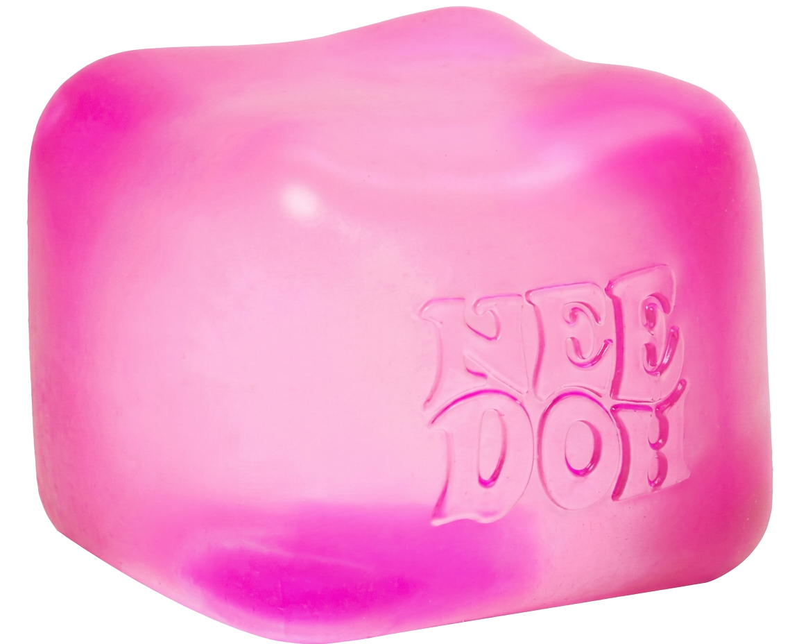 Pink NeeDoh Nice Cube squishy toy